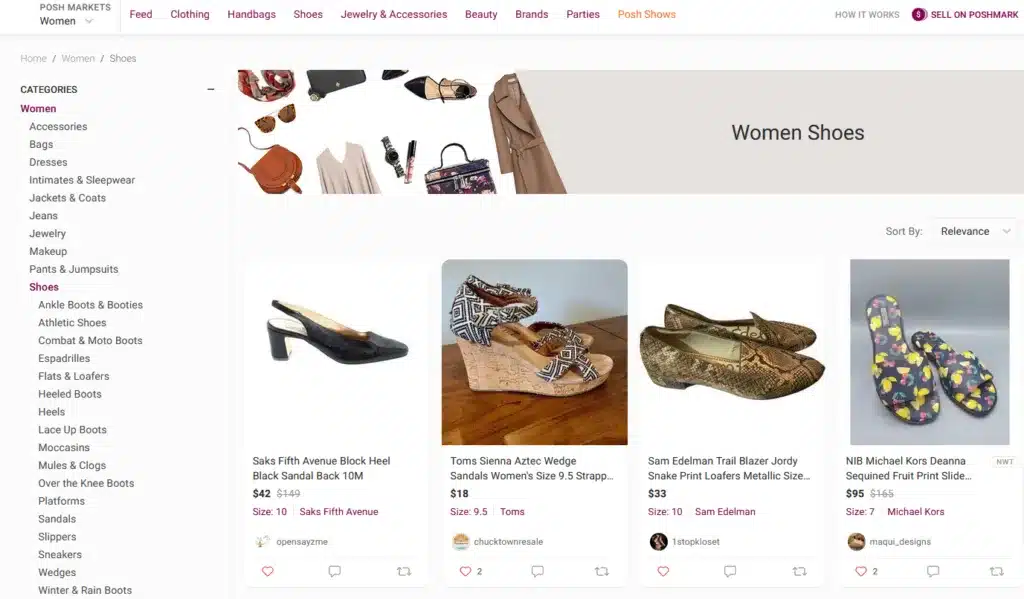 poshmark feed zapatos de mujer