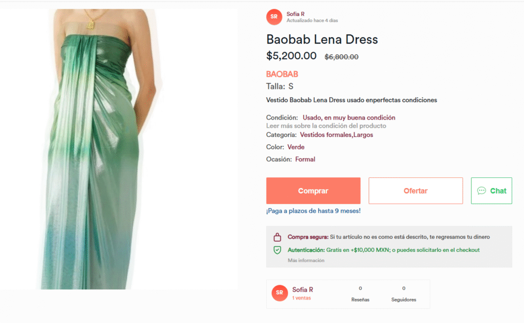 publicar vestido gloset